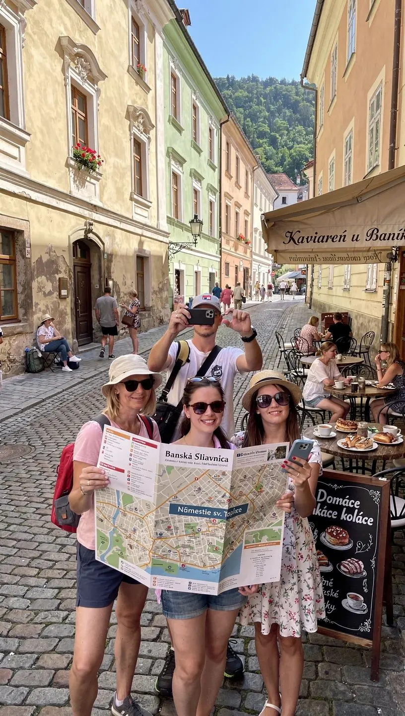 A picturesque hiking trail winding through a dense forest, perfect for nature lovers exploring Slovakia.