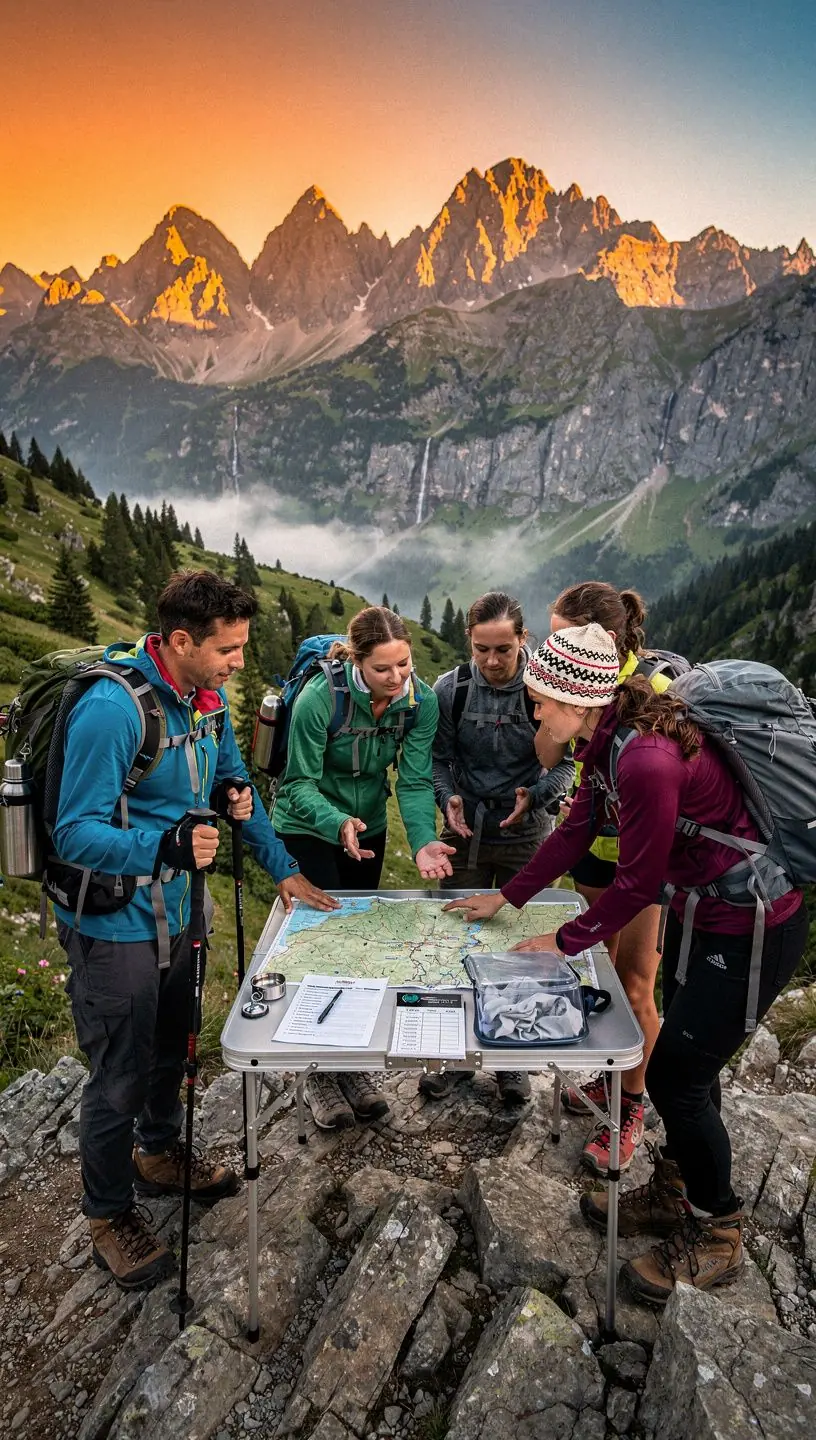 A tranquil lake reflecting the surrounding mountains, inviting travelers to enjoy a peaceful day in nature.
